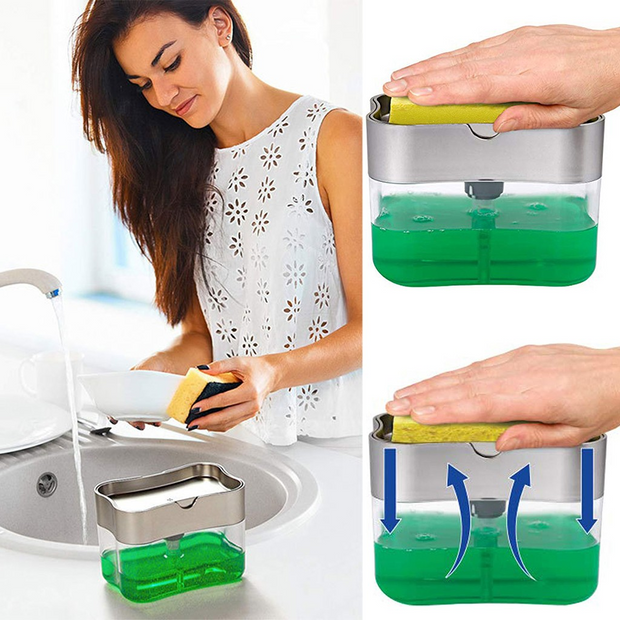 Multifunction Soap Dispenser and Sponge Caddy for Kitchen Efficiency!" 🧼🍽️