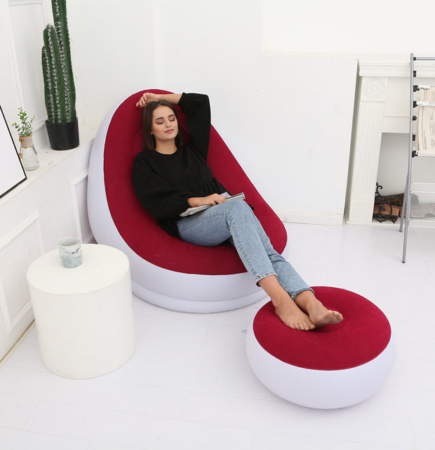 Inflatable Folding Sofa and ottoman  -  "Anytime, Anywhere! 🌍🛋️"