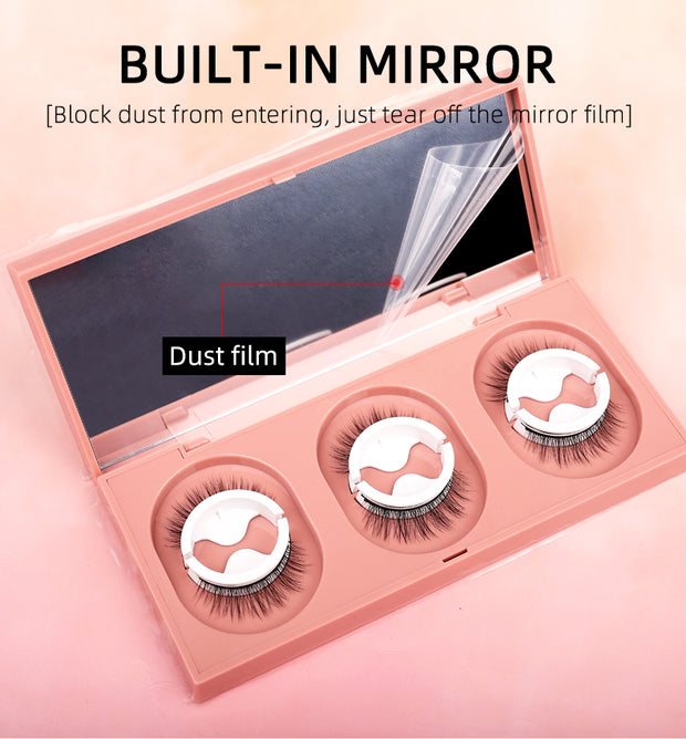 False Eyelashes Warm Gel Free Self-Adhesive - 3 Pair Suit in Pure Manual Natural Exquisite Boxed Perfection"