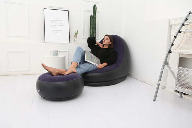 Inflatable Folding Sofa and ottoman  -  "Anytime, Anywhere! 🌍🛋️"