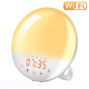 Wake-up Light, Wifi Voice Control Alarm Clock For Kids/Adults, Sunrise Sunset Simulation, FM Radio,  Bedroom Decor Sleep Aid.