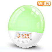 Wake-up Light, Wifi Voice Control Alarm Clock For Kids/Adults, Sunrise Sunset Simulation, FM Radio,  Bedroom Decor Sleep Aid.