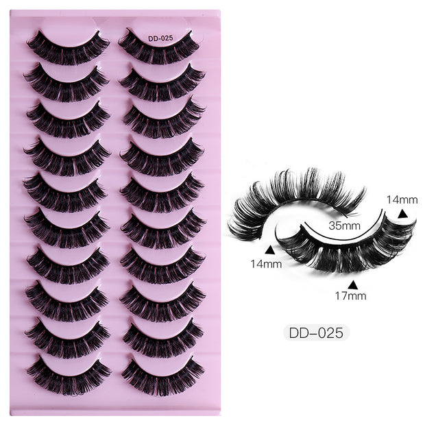 Magic of DD Russian Large Roll Grafting Lashes - 10 Pairs for Ultimate Eyelash Enchantment!" 👀🌈