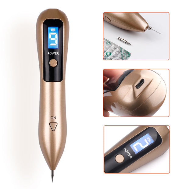 Face Skin Dark Spot Remover - 9 Level LCD, Mole Tattoo Removal Laser Plasma Pen Machine Facial Freckle, Tag, Wart Removal.