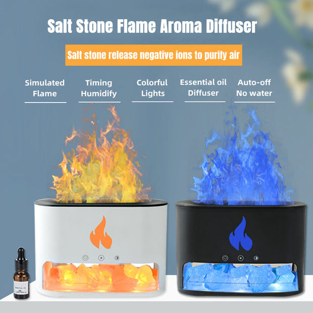 New Flame Humidifier and Crystal Salt Stone Atmosphere Lamp 🔥🌈"