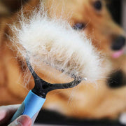 "Fur Perfection: Double-Sided Shedding and Dematting with Our Pet Grooming Brush."