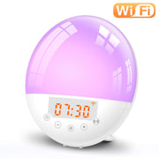 Wake-up Light, Wifi Voice Control Alarm Clock For Kids/Adults, Sunrise Sunset Simulation, FM Radio,  Bedroom Decor Sleep Aid.