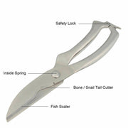 Chef Scissor, Kitchen Shears Stainless Steel Poultry Fish Chicken Bone Scissor.