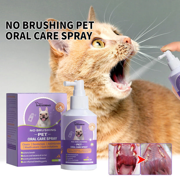 Yegbong Dog and Cat Teeth cleaning spray, Pet Oral Cleaning, Breath Fresh Deodorant.