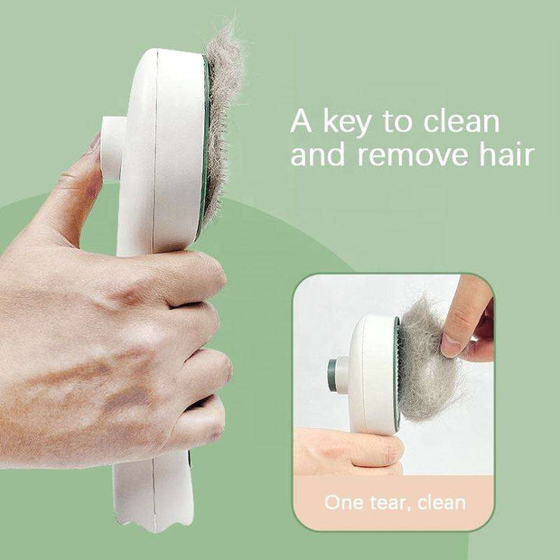 Hygienic Pet Pampering: UVC-Sterilised Hair Remover Brush with Self-Cleaning Feature.