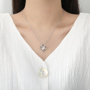 Double Love Necklace, A Rhinestone-Studded Valentine's Day Delight!"