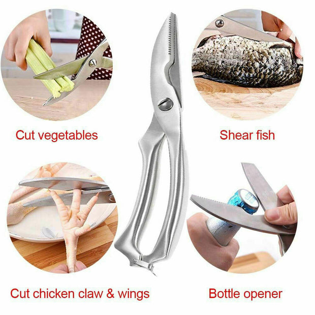 Chef Scissor, Kitchen Shears Stainless Steel Poultry Fish Chicken Bone Scissor.