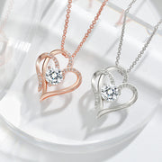 Double Love Necklace, A Rhinestone-Studded Valentine's Day Delight!"