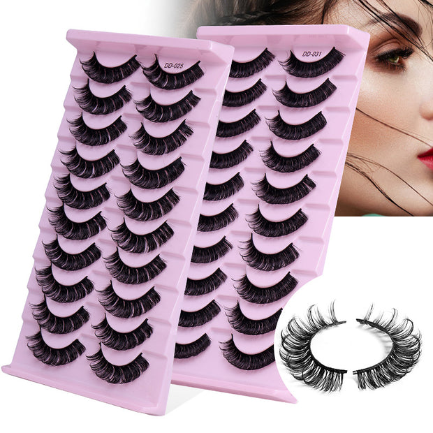 Magic of DD Russian Large Roll Grafting Lashes - 10 Pairs for Ultimate Eyelash Enchantment!" 👀🌈