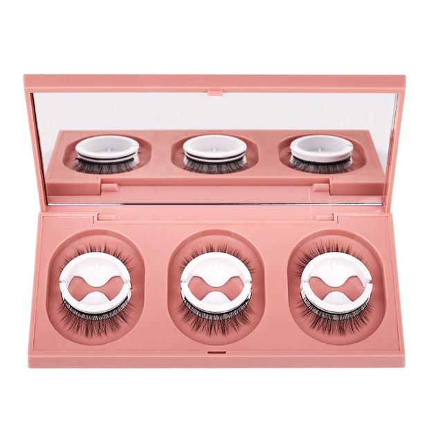 False Eyelashes Warm Gel Free Self-Adhesive - 3 Pair Suit in Pure Manual Natural Exquisite Boxed Perfection"