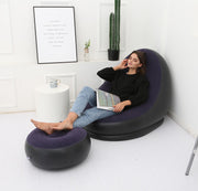 Inflatable Folding Sofa and ottoman  -  "Anytime, Anywhere! 🌍🛋️"