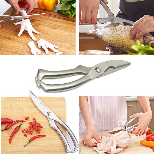 Chef Scissor, Kitchen Shears Stainless Steel Poultry Fish Chicken Bone Scissor.