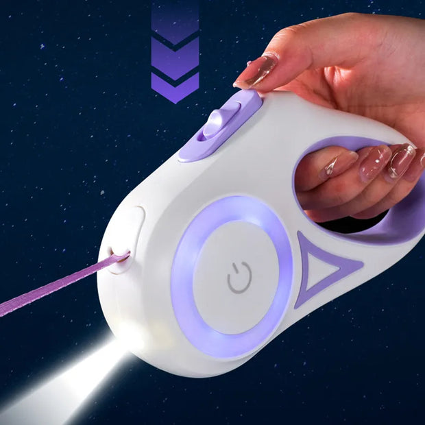 Retractable Pet Leash with Built-In LED Light! - "✨ Light Up Your Pet's Path"