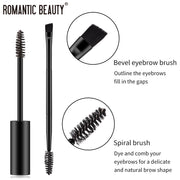 Romantic Beauty Two-Headed Brow Brush For Long-Lasting Styling Waterproof Perspiration-Proof Brow Dye