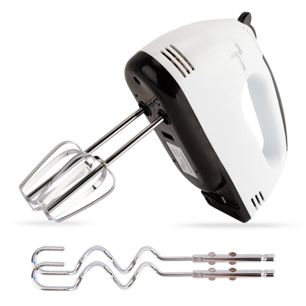 Stainless Steel Electric Whisk with 7 Speeds and Dough Hooks.