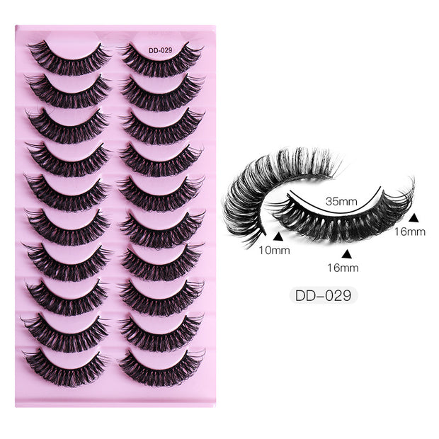 Magic of DD Russian Large Roll Grafting Lashes - 10 Pairs for Ultimate Eyelash Enchantment!" 👀🌈