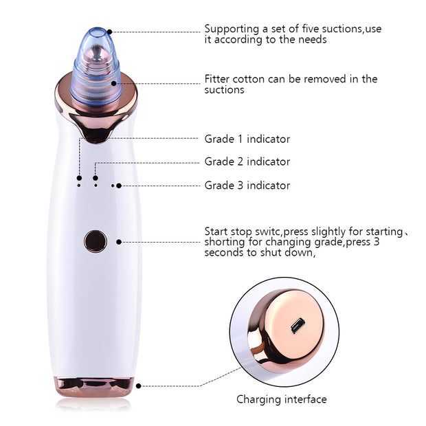 Blackhead Remover- Skin Care Pore Vacuum, Acne Pimple Removal Vacuum Suction Tool