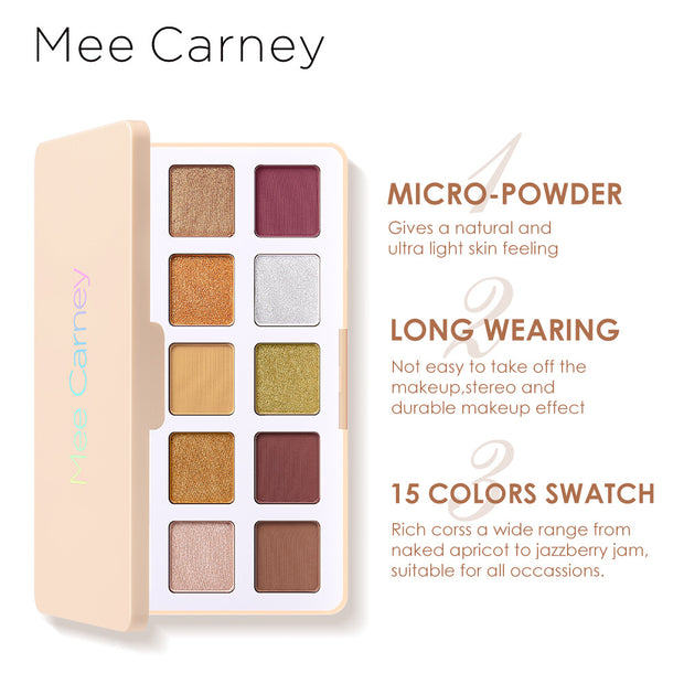 Mee Carney 15 Color Eyeshadow Palette Pearlescent Glitter Matte Eyeshadow Palette MC08