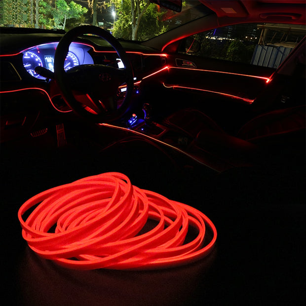 Auto LED Strip EL Wire Rope, the Ultimate Car Interior Atmosphere Creator!" 🌈🚗