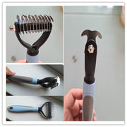 "Fur Perfection: Double-Sided Shedding and Dematting with Our Pet Grooming Brush."