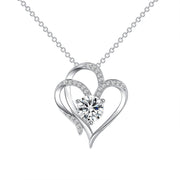 Double Love Necklace, A Rhinestone-Studded Valentine's Day Delight!"