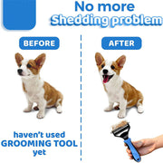 "Fur Perfection: Double-Sided Shedding and Dematting with Our Pet Grooming Brush."