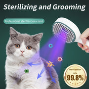 Hygienic Pet Pampering: UVC-Sterilised Hair Remover Brush with Self-Cleaning Feature.