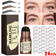 Eyebrow Stamp Stencil Kit, 24 Pc Eyebrow Shaping Stencils, Long-lasting Eyebrow Brow Definer, Perfect Make-up Reusable Kit