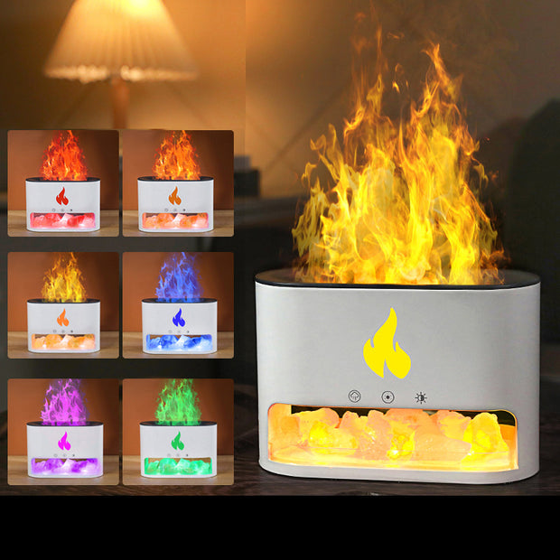 New Flame Humidifier and Crystal Salt Stone Atmosphere Lamp 🔥🌈"